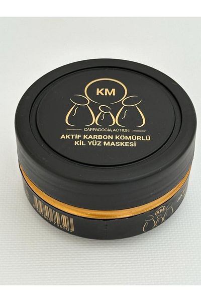 KM NATURAL ACTIVE CARBON CHARCOAL CLAY FACE MASK CAPPADOCIA ACTION KM 250 gr