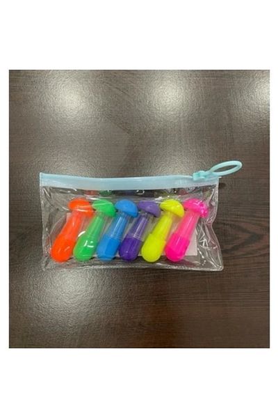 Rubenis Highlighter Mushroom Shape Neon Color Bag Mini 6 Pieces 1908