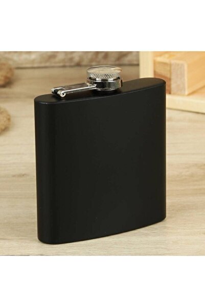 Ekin Hediyecilik Stainless Steel Flask Black 6 Oz (177 Ml) Liquor Whiskey Cognac Alcohol Bottle