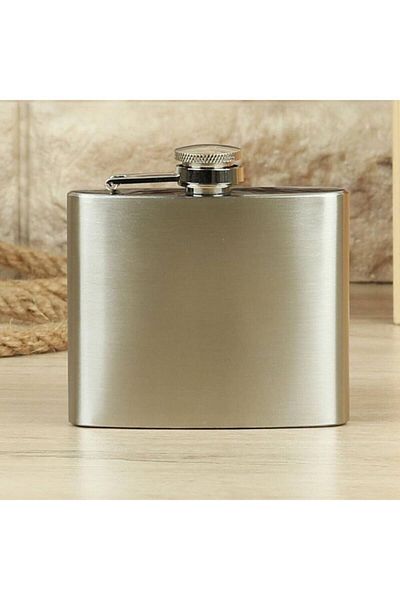 Ekin Hediyecilik Stainless Steel Flask - 5 oz Whiskey Cognac Alcohol Bottle (147 ml)