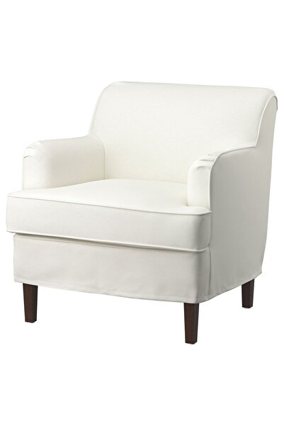 IKEA tekli koltuk ve puf, blekinge beyaz