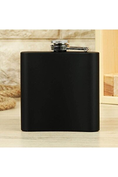 Ekin Hediyecilik Stainless Steel Flask Black 6 Oz (177 Ml) Liquor Whiskey Cognac Alcohol Bottle