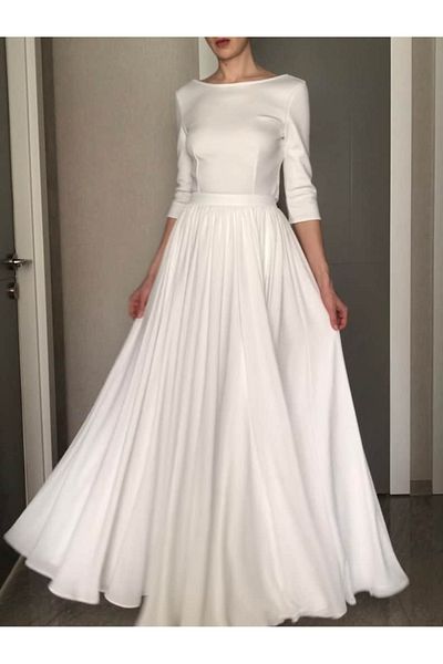 NALINCI White Chiffon Maxi Skirt - Elastic Design