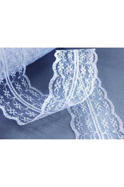 serap çiçekçilik 10 Metre 4 Cm Beyaz Çift Katlı Güpür Dantel Kurdele Beyaz