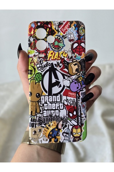 SUPER FRAME حافظة هاتف شفافة مطبوعة متوافقة مع General Mobile GM 24 PRO