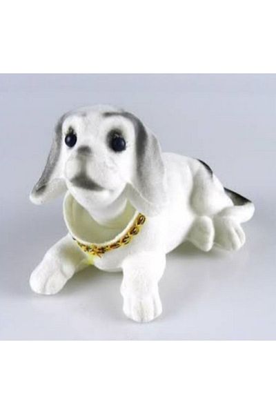 GÖNÜL In-Vehicle Shaking Head Dog Car Ornament White