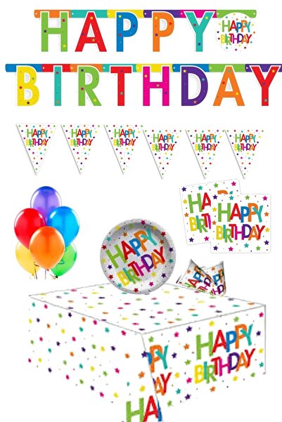 DÜVENCİ TİCARET Χρόνια Πολλά Πολύχρωμο Σετ Γενεθλίων