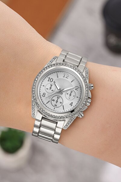 polo55.sport.1855 Taşlı Dekoratif Kadran Şık Kadın Kol Saati