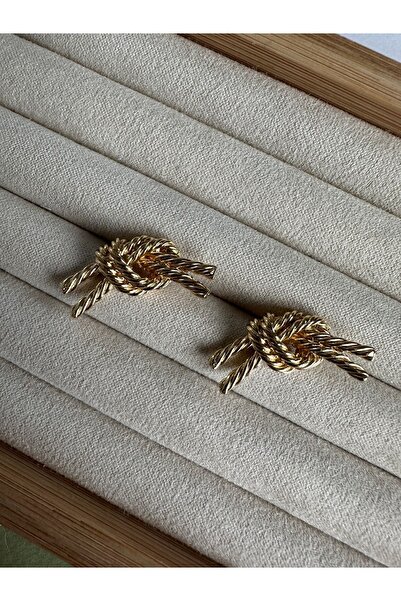 ringbox Gold Halat Düğüm Küpe