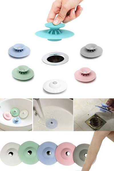 safestore Silicone Sink And Bathtub Stopper Strainer, 2 Function Drain Sealer Colorful