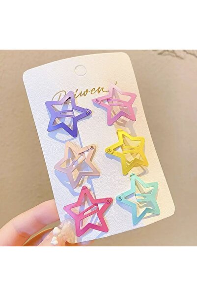 MİNAHOBİ Σετ με 6 πολύχρωμα κουμπώματα σε σχήμα αστεριού