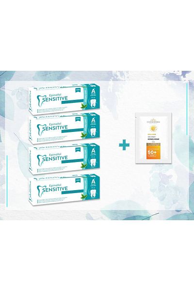 Epinafol Sensitive 4-Pack Antitartar Cozmoderm Sunscreen with Gift
