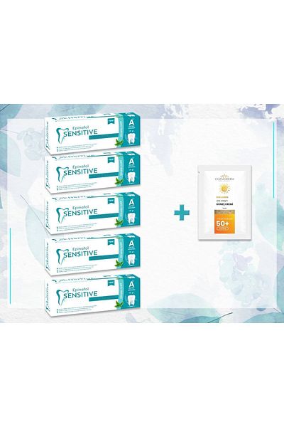 Epinafol Sensitive 5-Piece Aplus Anti Tartar Toothpaste with Cozmoderm Sunscreen Gift