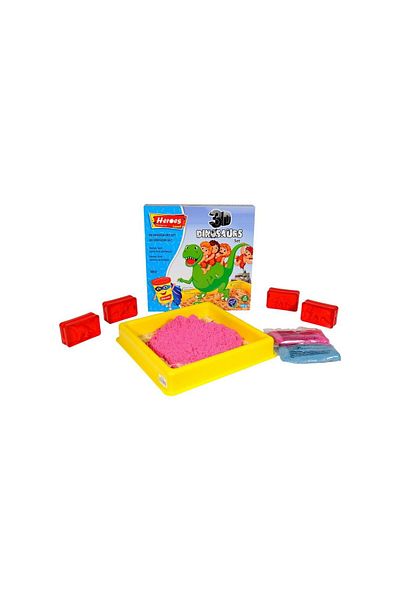 ileritoys 500 Gr Kinetic Sand Set with Tray and 3D Dimensional Dinosaur Mold