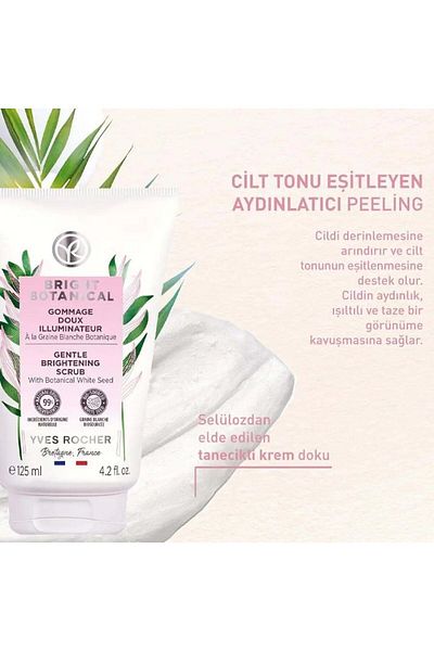 Yves Rocher 125ml Cream Textured Peeling - Bright Botanical Blemish, Brightening and Tone Equalizing