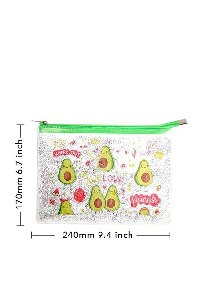 ileri grup Watery Zippered Patterned Transparent File (a5) - Avocado