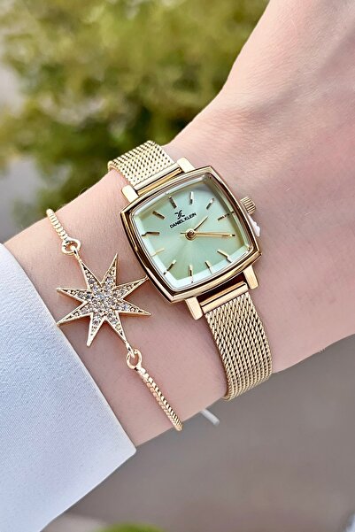 Daniel Klein Kadranı Altın Kordonu Altın Renk Ayarlanabilir Kordonlu Kadın Ko...