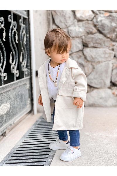 bohemiankids baby wear Κρεμ καμπαρντίνα