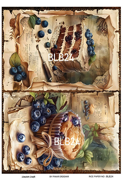 LİNEART Blueberry Series Blb24 - 30*42 cm Brass Decopage