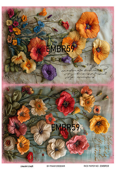 LİNEART Embroidery Serisi EMBR59 Pirinç Dekopaj 30*42 cm