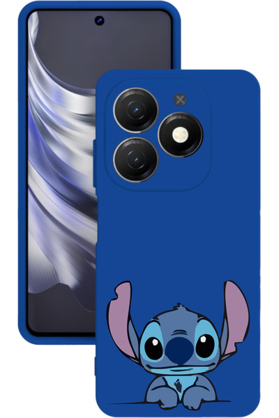 TECNO Spark 20 Baskılı ve Kamera Korumalı Mavi Renk Silikon Kılıf