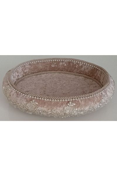 FNT Footed Velvet Towel Holder Box Organizer Gift Bundle Holder Dowry Holder