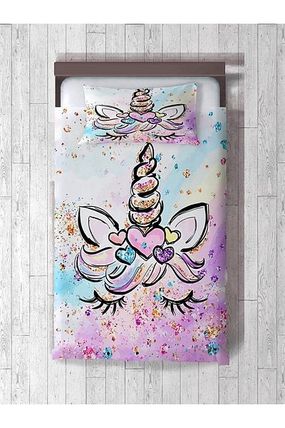 Talia Home Unicorn Patterned Children's and Baby's Bedspread - Tlay-191