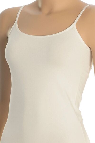 Ceylanoğlu Kadın Likralı Saten İp Asklı Atlet