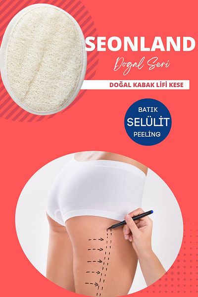 Seonland Natural Pumpkin Fiber, Scrub, Cellulite, Ingrown Hair, Natural Peeling