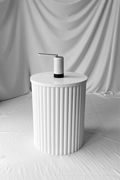 ihtiyacal Dekoratif Ahşap Damacana Gizleme Saklama Kılıfı Beyaz