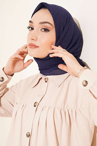 m moon scarf Μπλε Navy Premium Μπαμπού Κράσ Φουλάρι