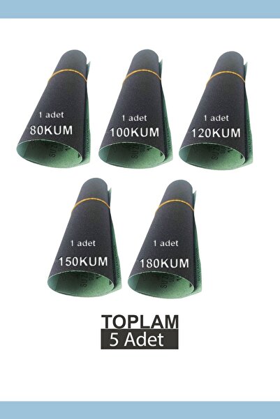 Kupa Kağıt Zımpara Su Zımparası 80-100-120-150-180 Kum 5adet