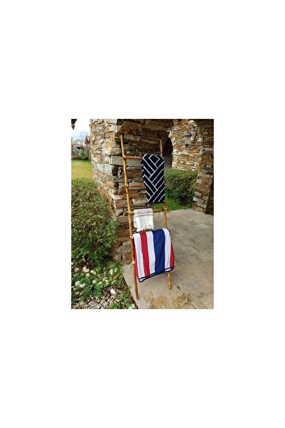 DNR Dekoratif Merdiven ,jüt Ipli 5 Katlı Bambu Banyo Mutfak Havlu Askısı Demo...