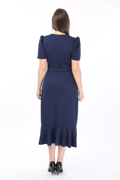 MODAKOKOSH Princess Cut Double Breasted Collar and Flounced Sash Evening Dress - for Wedding and Graduation