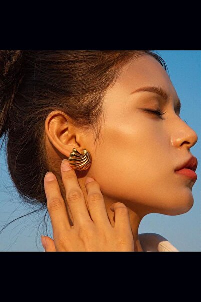 PSGT K29 Midye Küpe | Altın Rengi |yeni Sezon Bijuteri