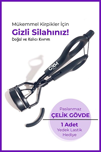 GXMPRO Siyah Kirpik Kıvırıcı - Black Eyelash Curler - Kirpik Kıvırma Taraklı ...