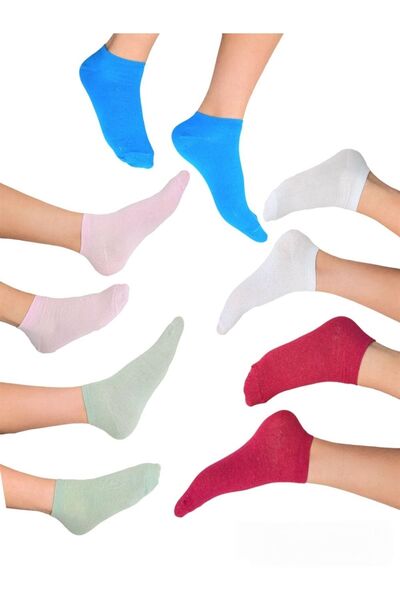 Black Arden Socks Düz Renkli Cotton 5 Çift Kadın Kısa Çorap 36-41 Numara Bt-0626
