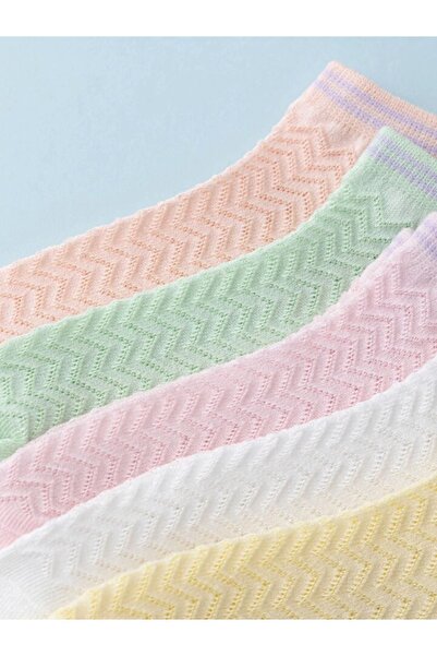 Black Arden Socks Yazlık Kabartma Zikzak Desenli 'li  Patik Çorap