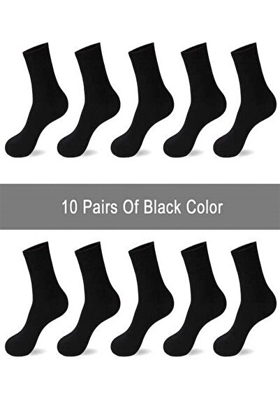 Black Arden Socks Erkek Siyah Soket Çorap 10 Çift Pamuklu Rahat Günlük Black ...