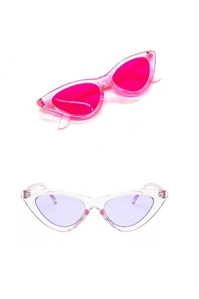 Vipfoni 2 Pcs Clear Cat Eye Kids Sunglasses with Custom Box