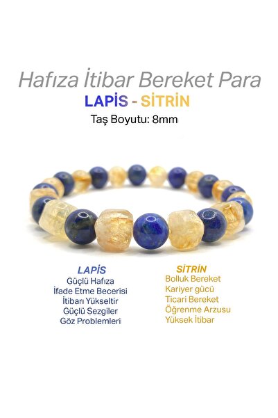 OSMANLI DEĞERLİ TAŞ سوار سيترين أصلي - حجر اللازورد الطبيعي 8 ملم