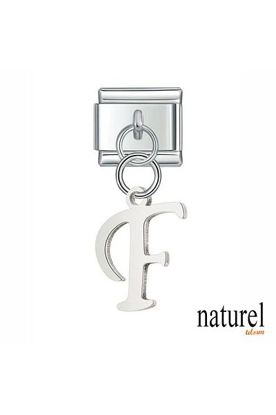 Naturel Tılsım Italian Stainless Steel 9mm "F" Letter Charm
