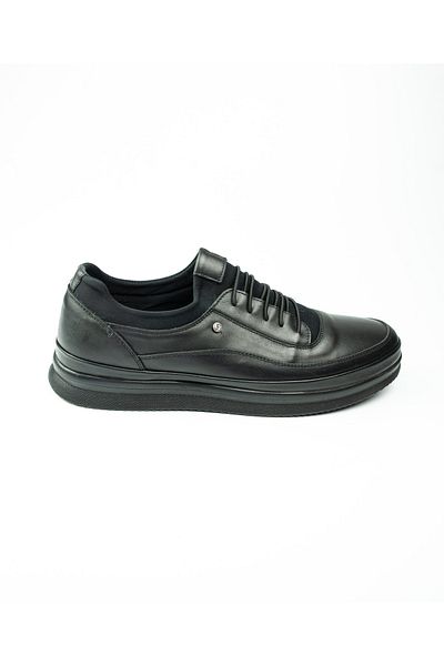 JAMES FRANCO 6060 Model Black Men's Leather Casual Shoes - Large Size