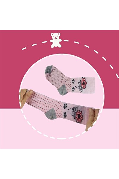 Black Arden Socks Kız Çocuk Renkli Desenli Çorap 4 Çift Pamuklu Rahat Günlük ...