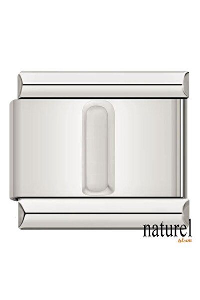 Naturel Tılsım سحر 9 ملم - ستانلس ستيل فضي حرف I إيطالي