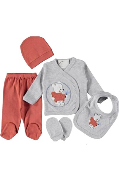 Bombinoo طقم ملابس مستشفى فاخرة للأطفال باللون الرمادي المرصع بالنجوم لحديثي ...