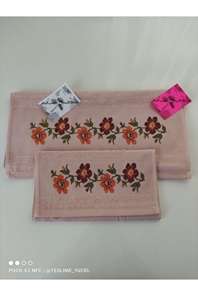 Etamin nakisim Nakışlı el ve mutfak havlusu takımı. El işlemesi. Analı kızlı ...