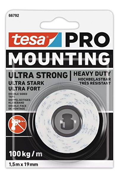 Tesa 66792 Pro Ultra Güçlü Montaj Bandı 1,5mx19mm