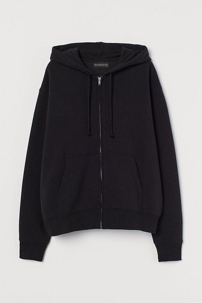 ZEMLİYA Black Hooded Zippered Live Sweatshirt