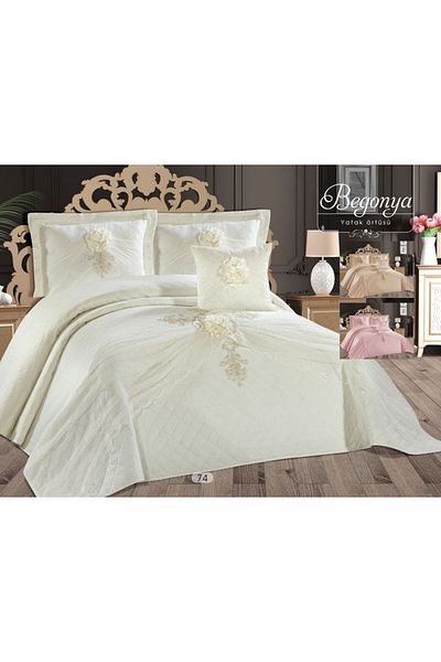 baladı home ev tekstil home collection Double Lace Dowry Bedspread - King Size